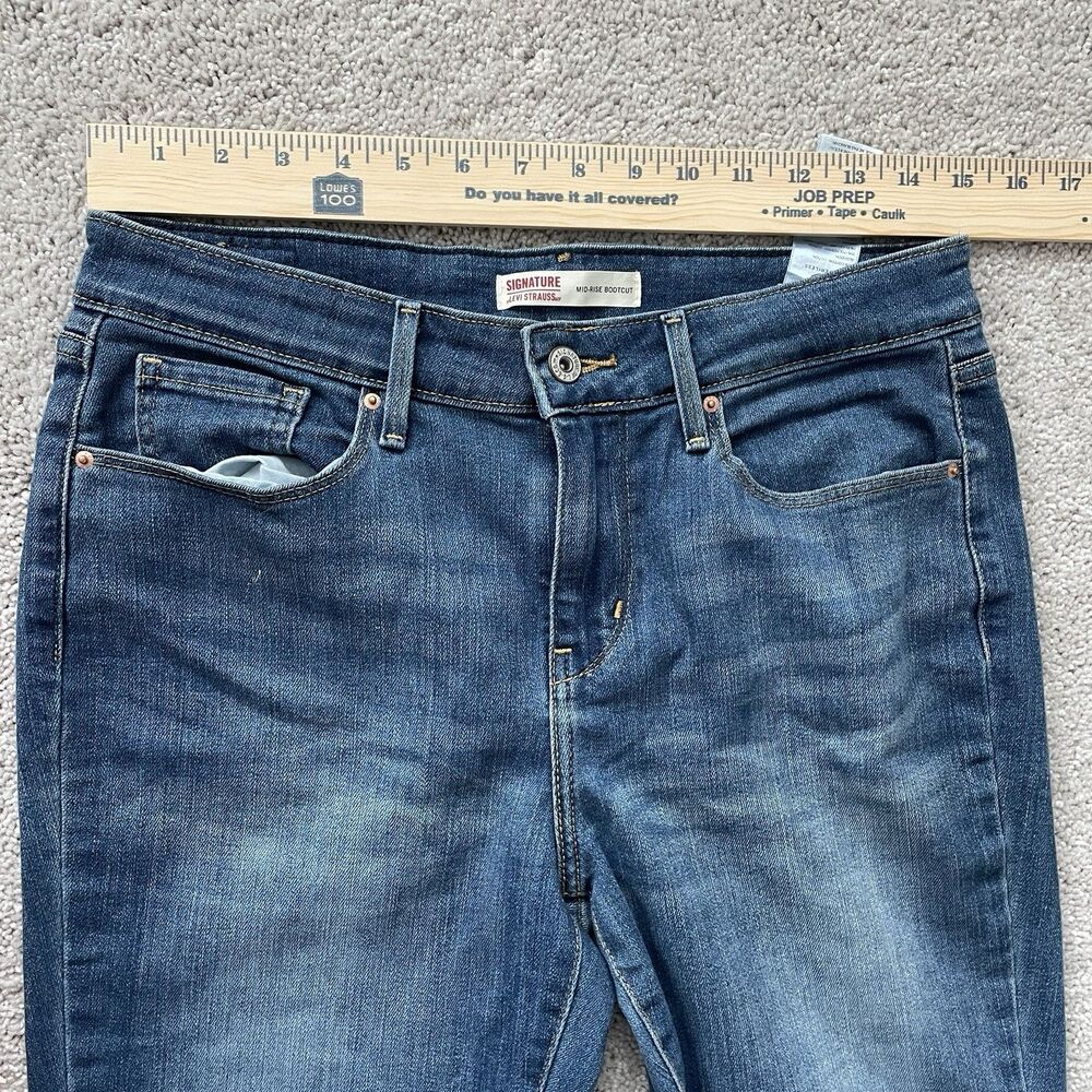 Signature by Levi Strauss Jeans Womens 30x28 Mid Rise Bootcut Stretch Denim - Picture 3 of 10